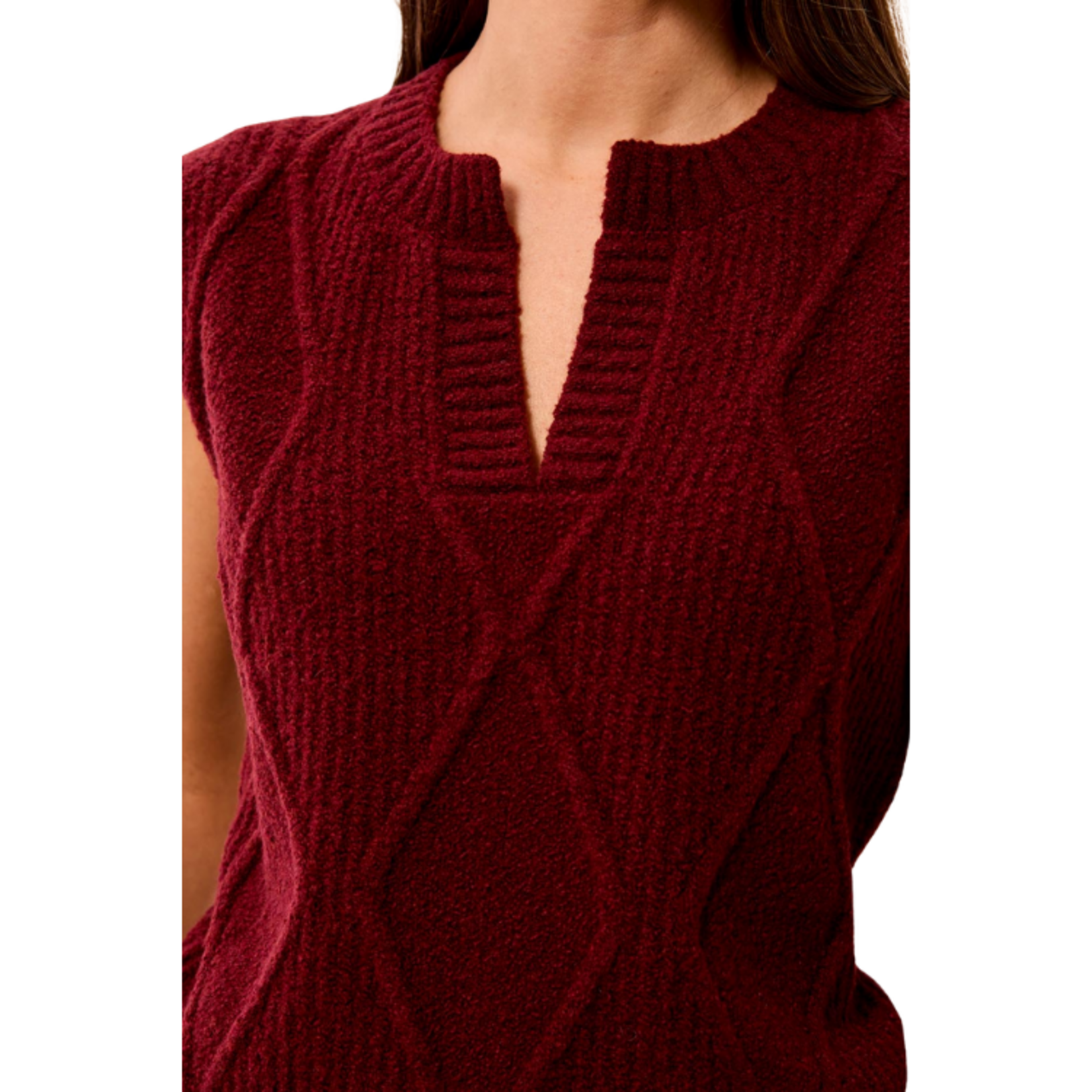 Tribal Tribal - Split Crew Neck Sweater Vest
