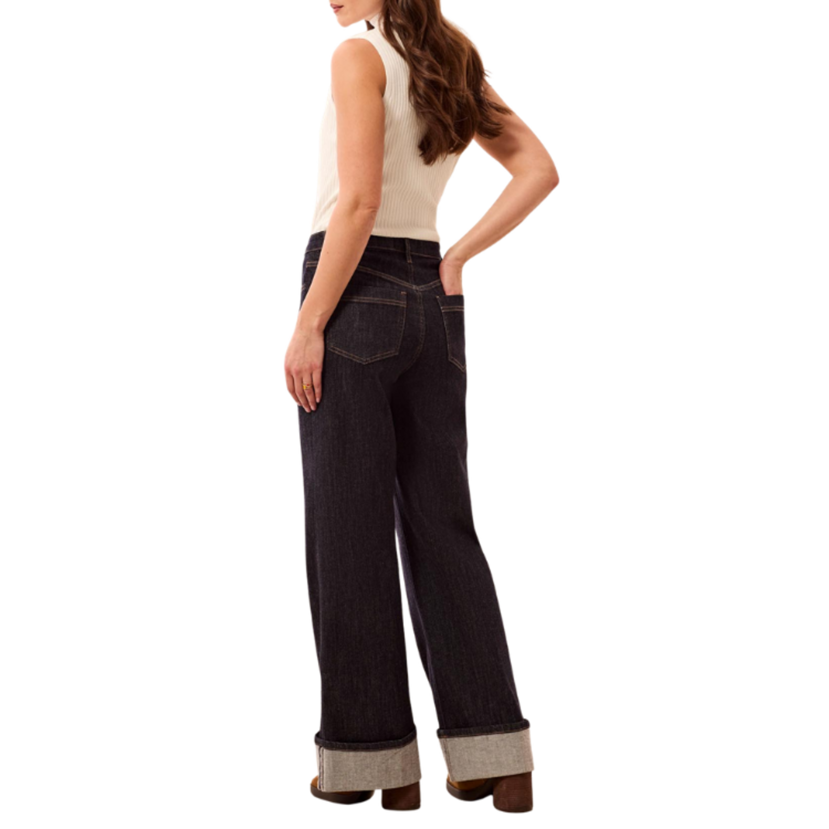 Tribal Tribal - Brooke Palazzo Denim Jeans w/ Cuffs