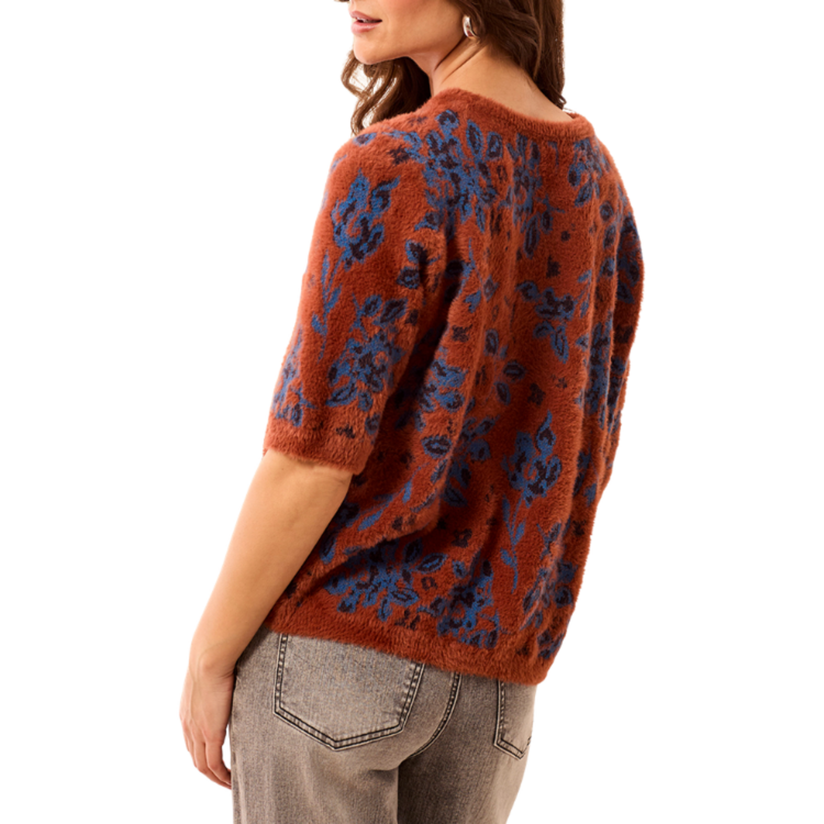 Tribal Tribal - Elbow Sleeve Crew Neck Sweater w/ Detail