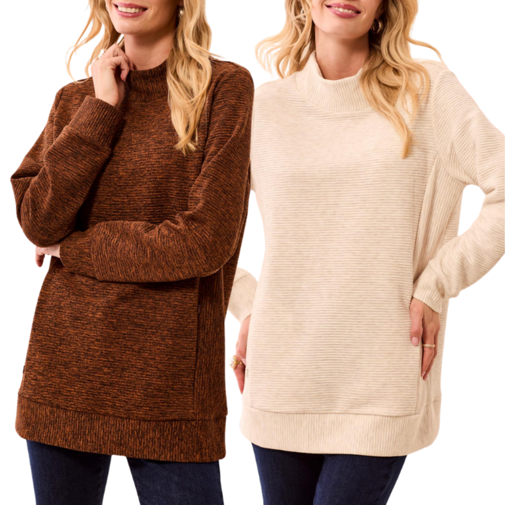 Tribal Tribal - Long-Sleeve Tunic w/ Invisible Pockets