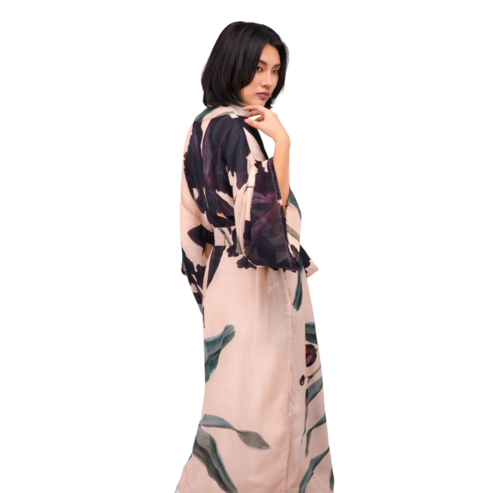 Powder Designs Powder Designs - Midnight Orchid Long Kimono Gown