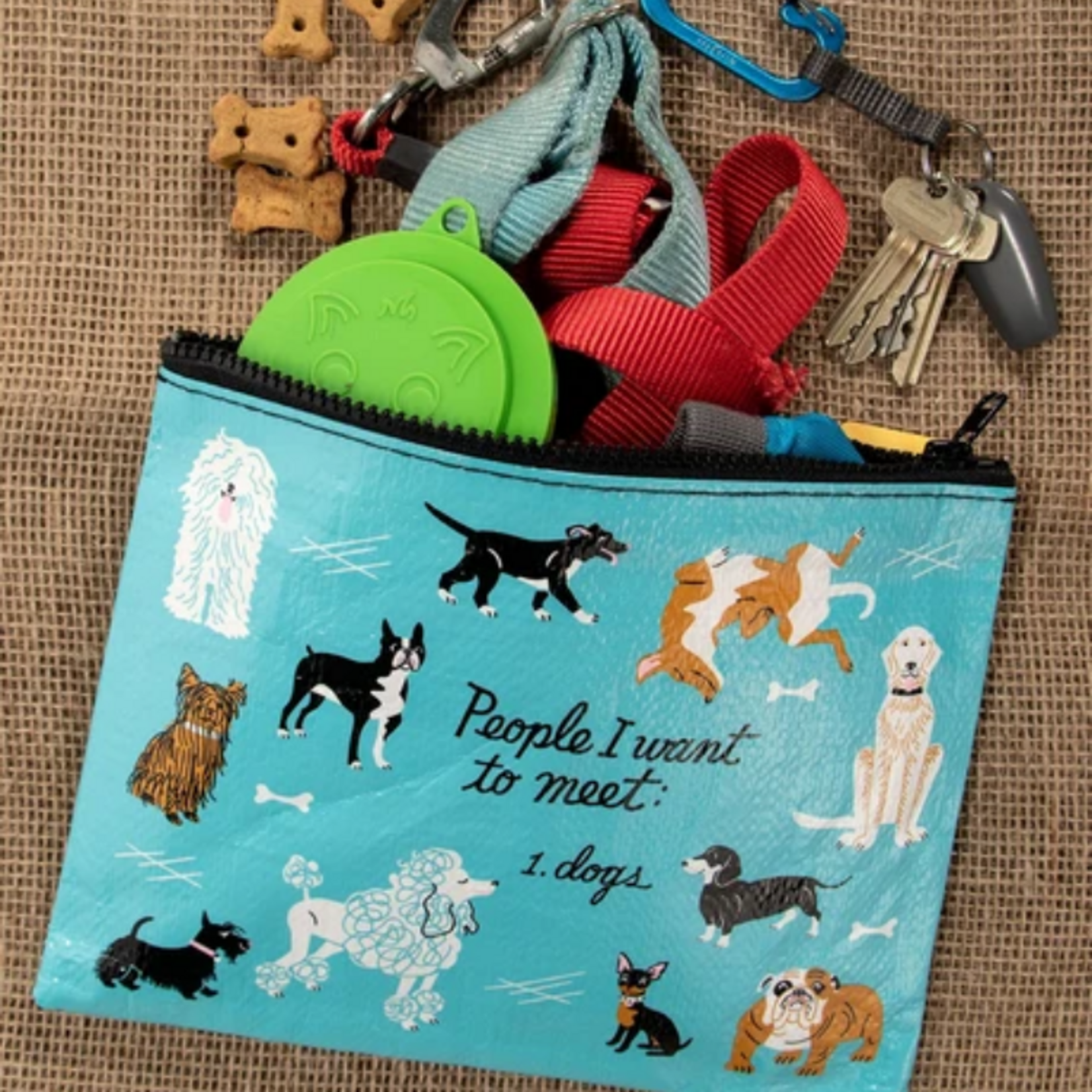 Blue Q Blue Q - People I Want To Meet: Dogs Zipper Pouch