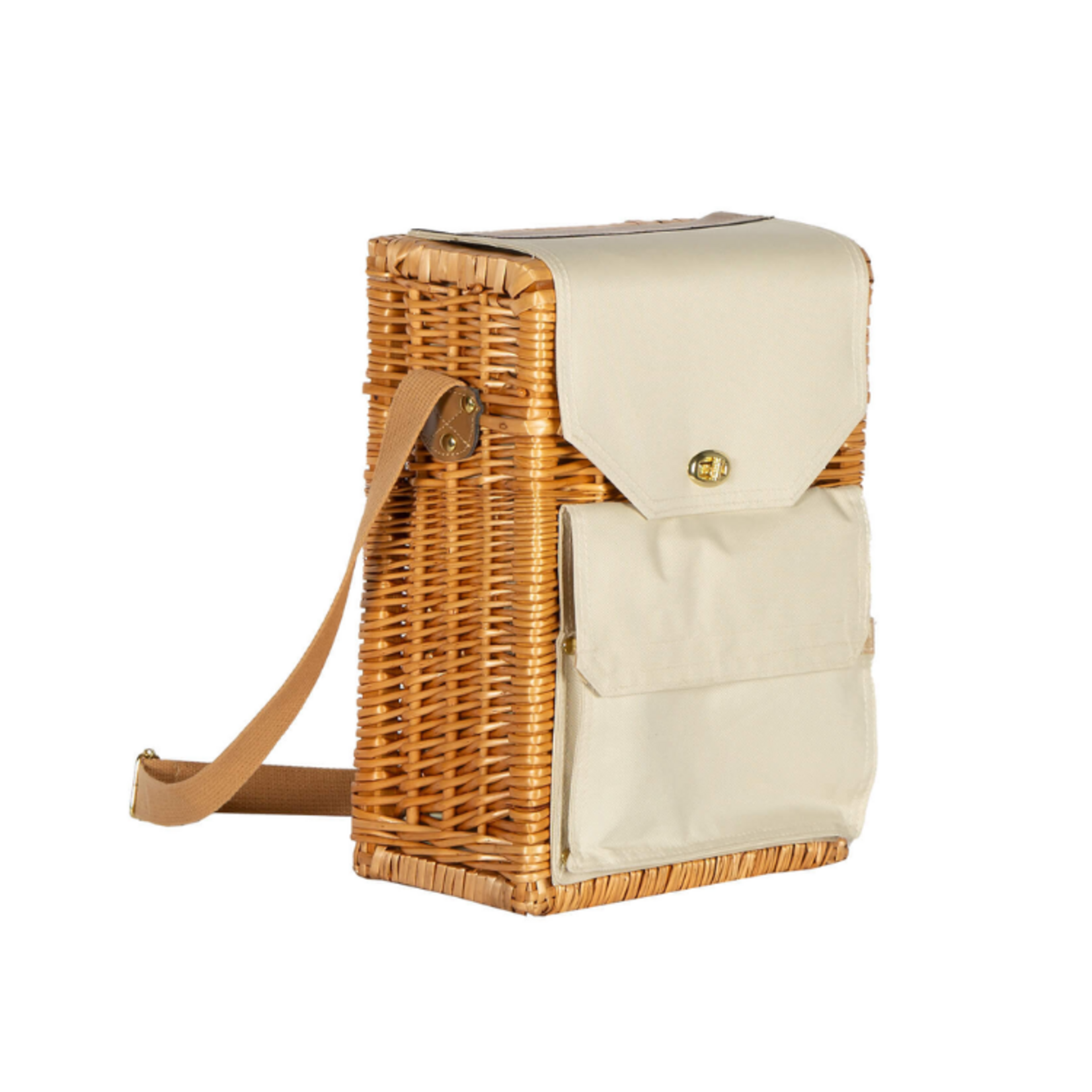 Willow 2 Wine Bottle Bag w/ Cheese Board Knife Corkscrew