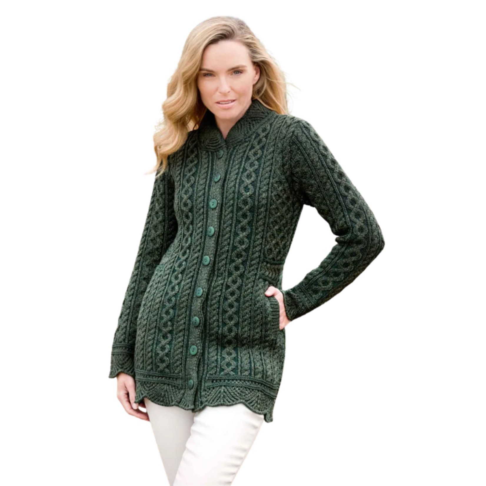 Aran Crafts - Scallop Plated Jacket