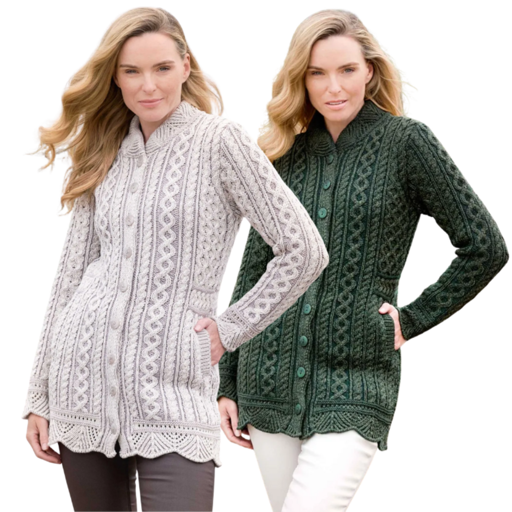 Aran Crafts - Scallop Plated Jacket