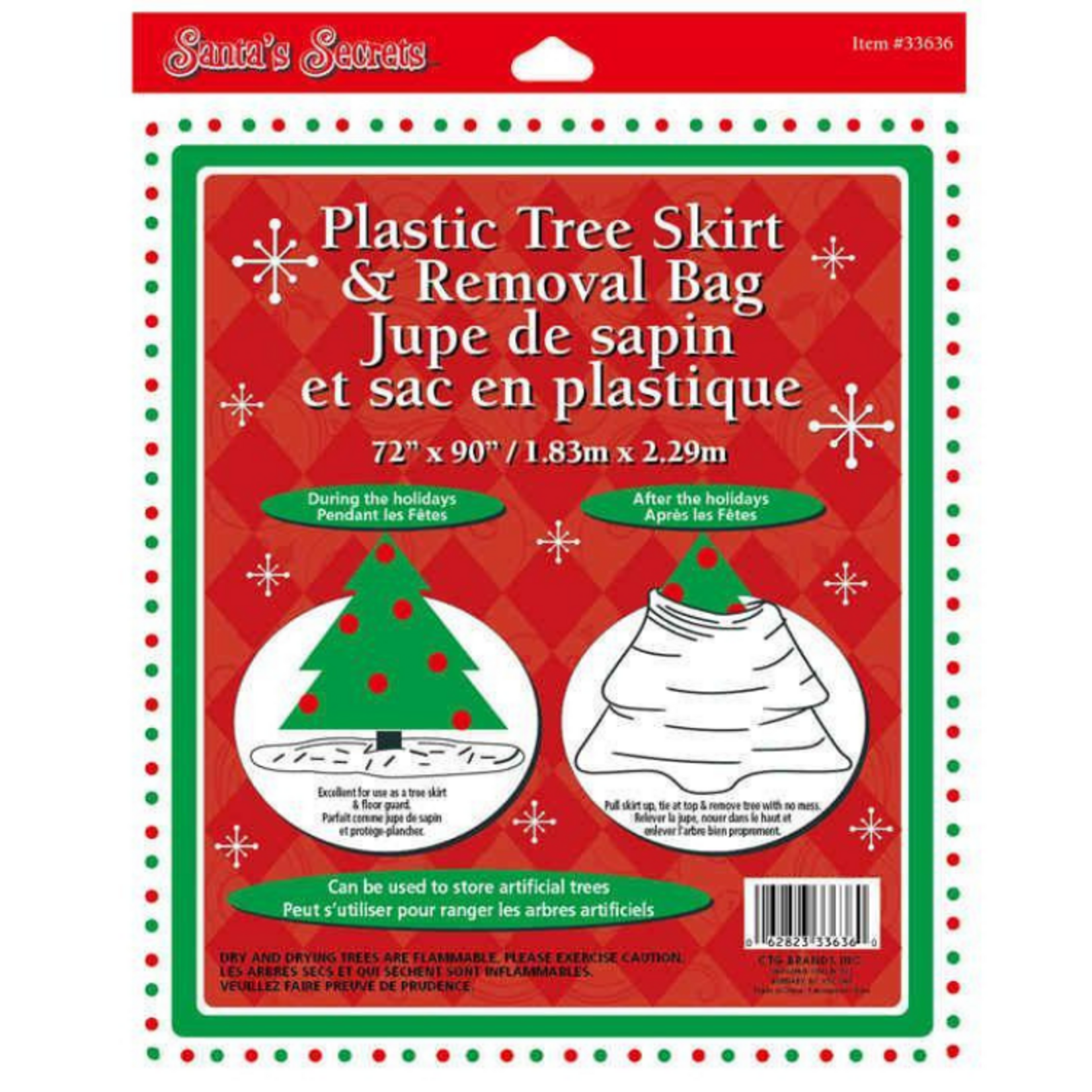 Santa's Secrets - 72" x 90" Plastic Tree Removal Bag