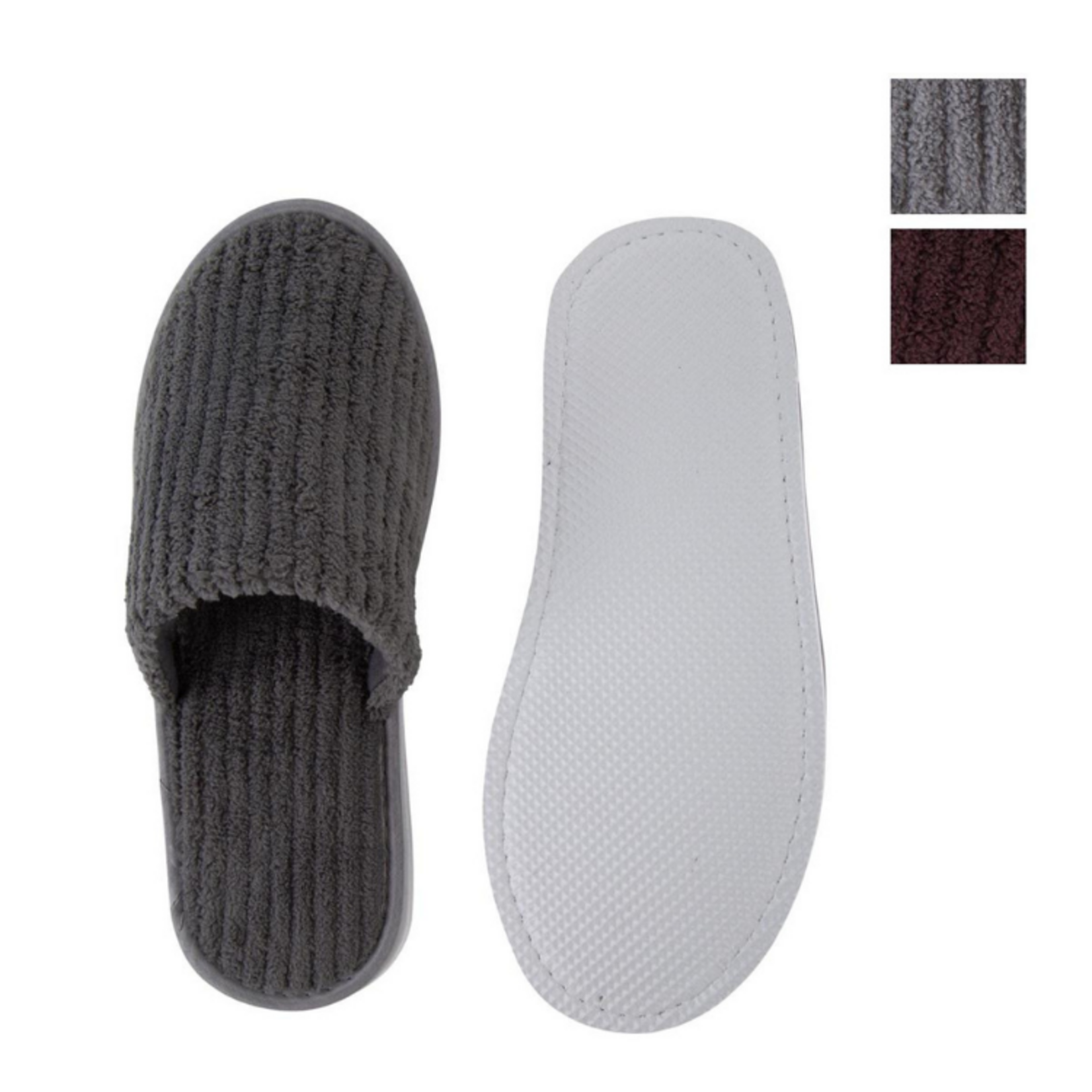 Unisex House Slippers - Ribbed Fabric