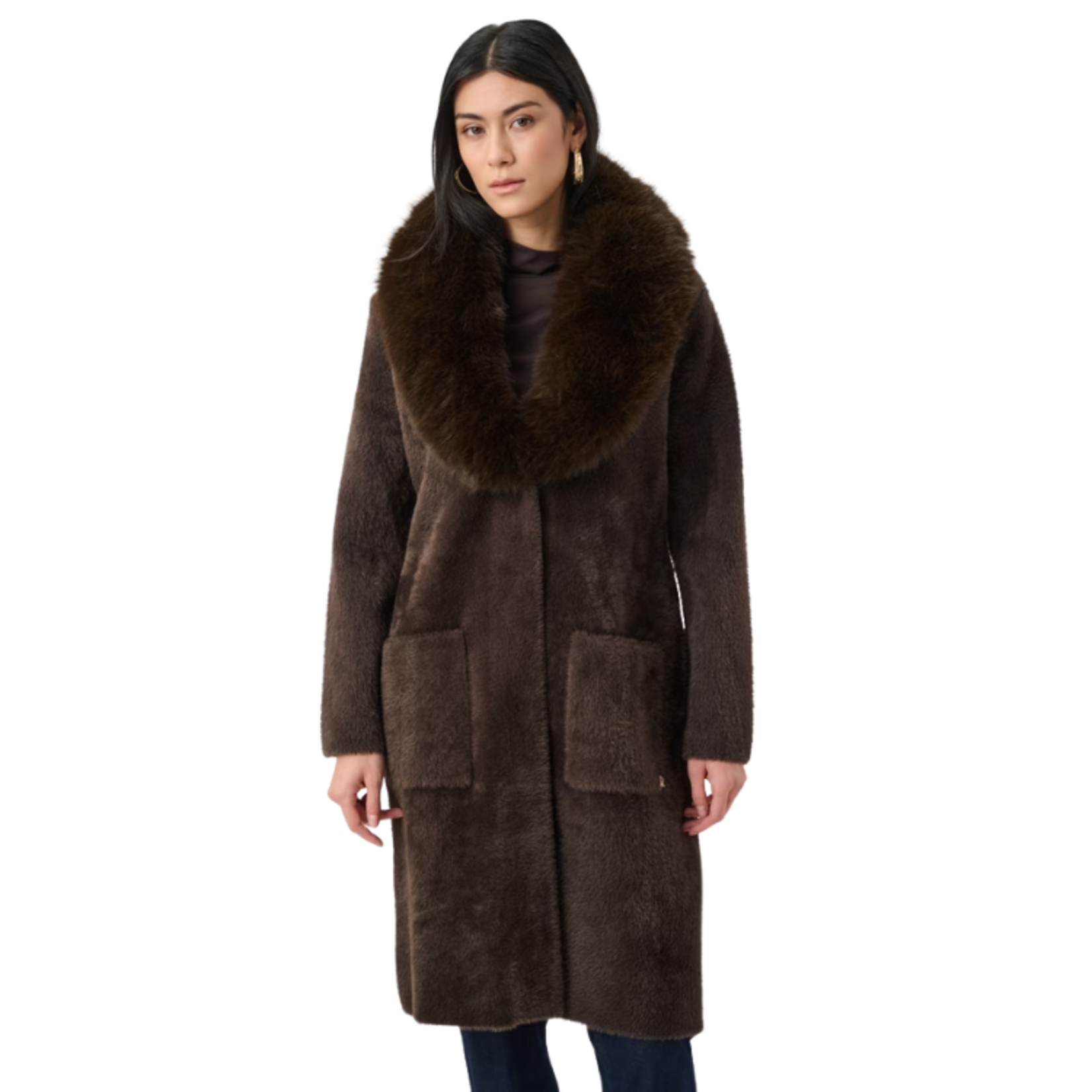 Joseph Ribkoff Joseph Ribkoff - Open Front Coat w/ Removable Fur Collar