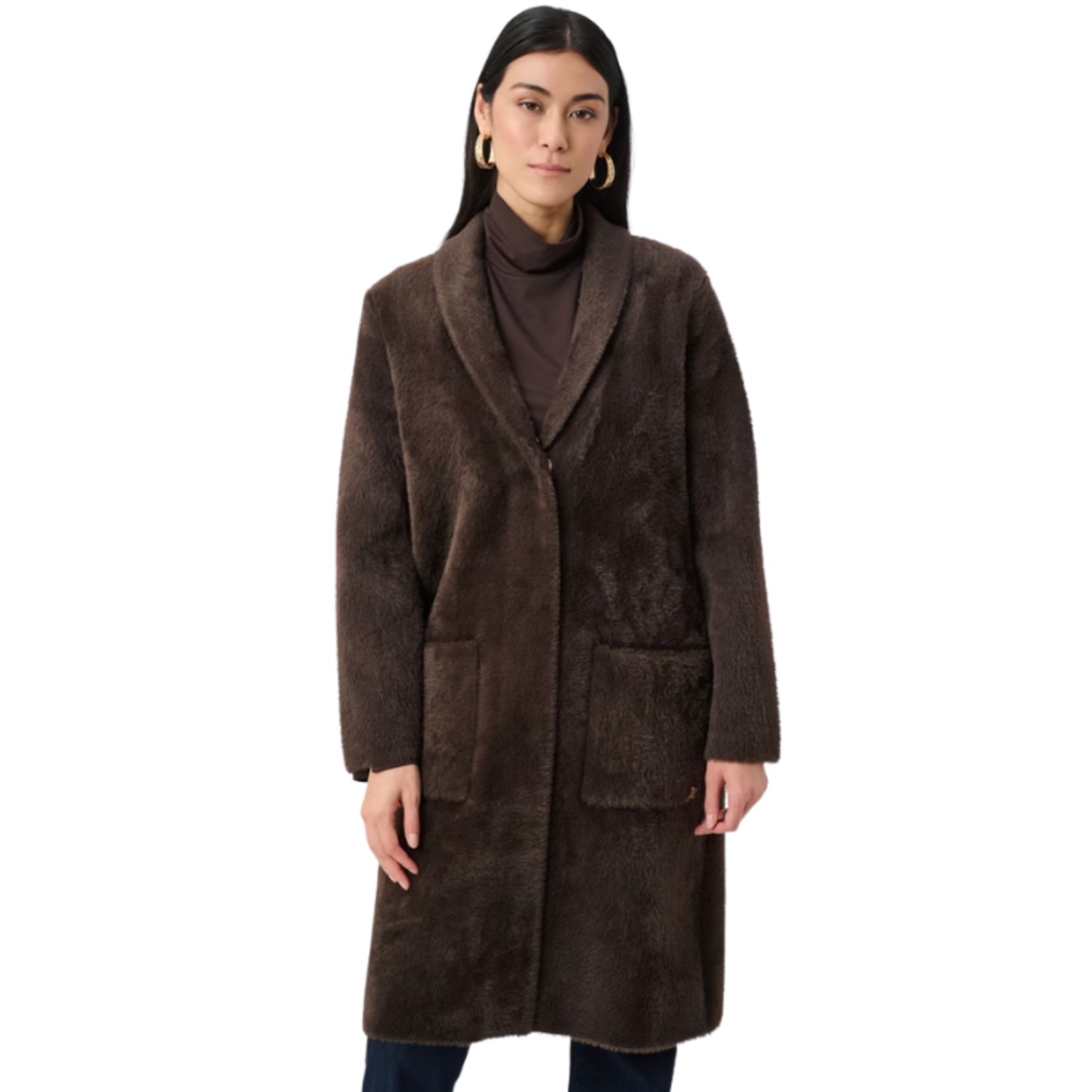 Joseph Ribkoff Joseph Ribkoff - Open Front Coat w/ Removable Fur Collar