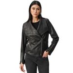 Joseph Ribkoff Foiled Knit Fitted Biker Jacket