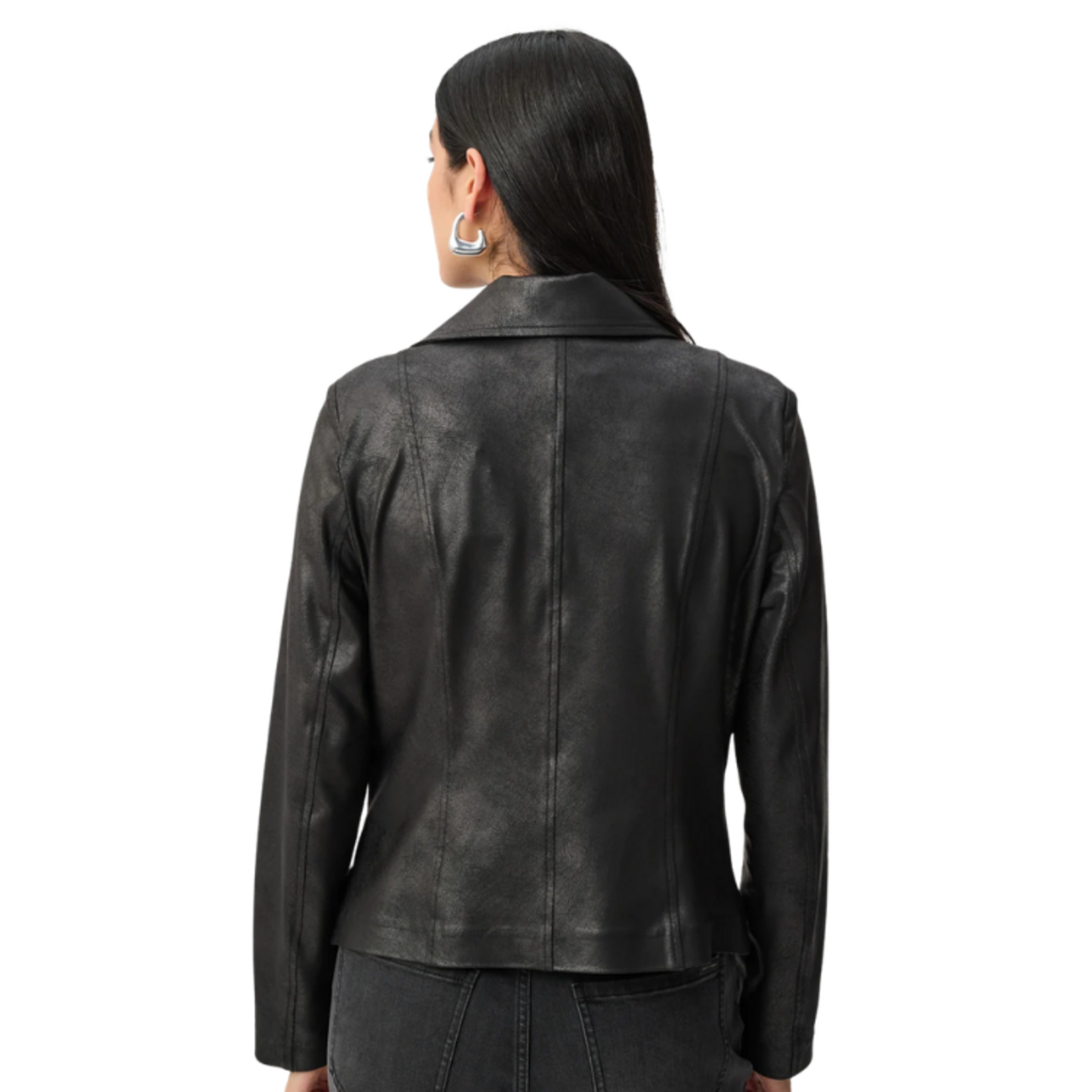 Joseph Ribkoff Joseph Ribkoff - Foiled Knit Fitted Biker Jacket