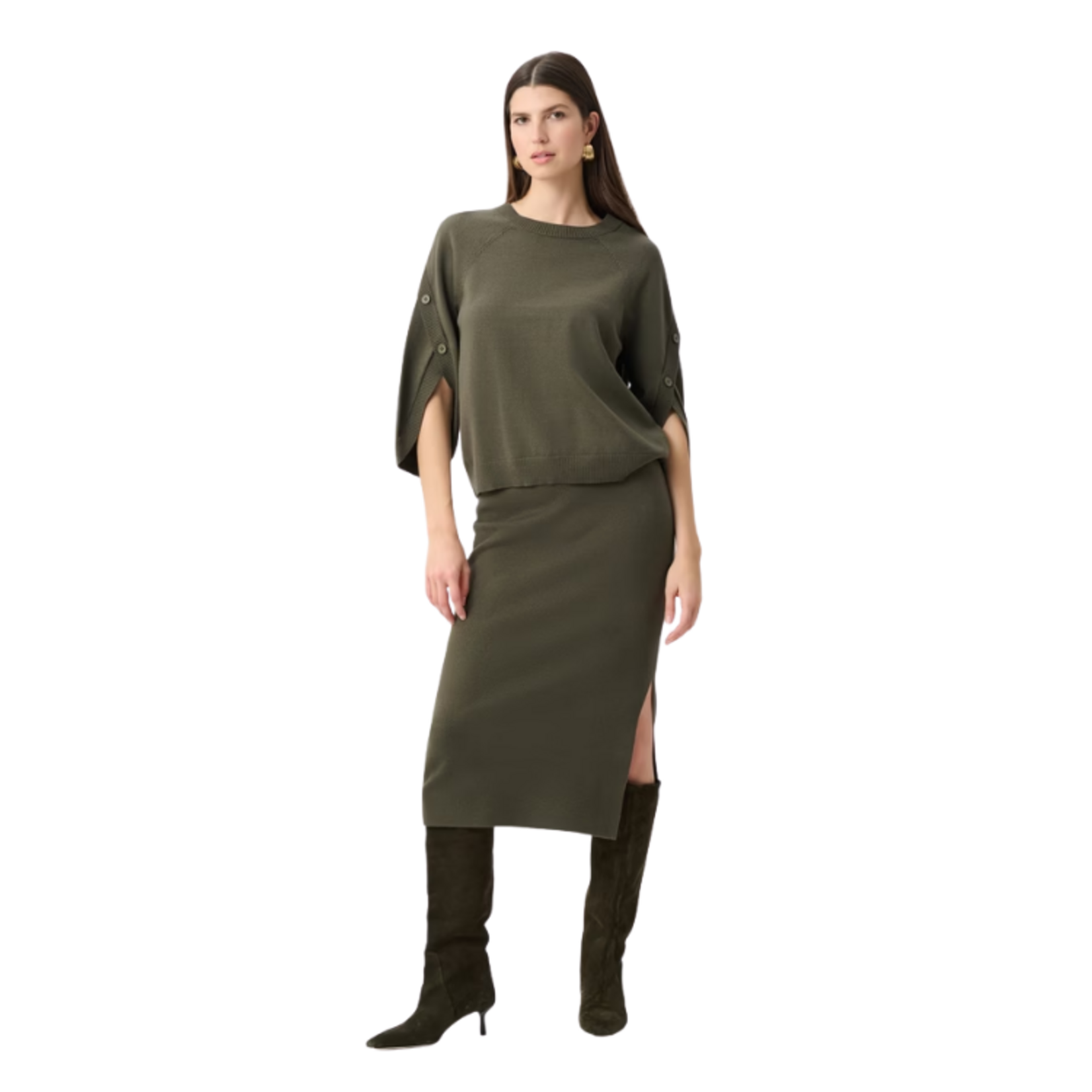 Joseph Ribkoff Joseph Ribkoff - Brushed Viscose and Nylon Knit Tulip Sleeve Sweater