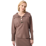 Joseph Ribkoff Brushed Viscose and Nylon Shawl-Neck Sweater