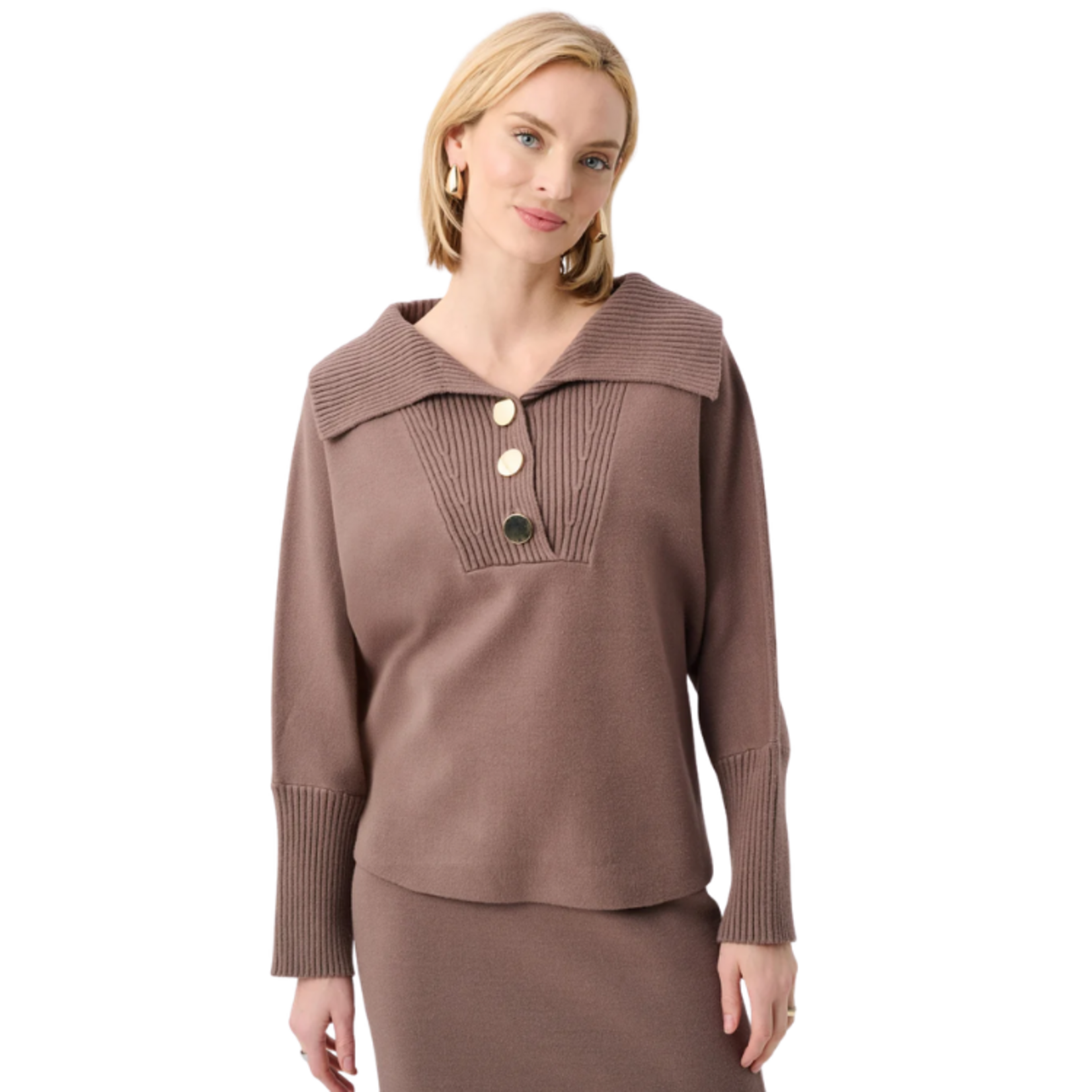 Joseph Ribkoff Joseph Ribkoff - Brushed Viscose and Nylon Shawl-Neck Sweater