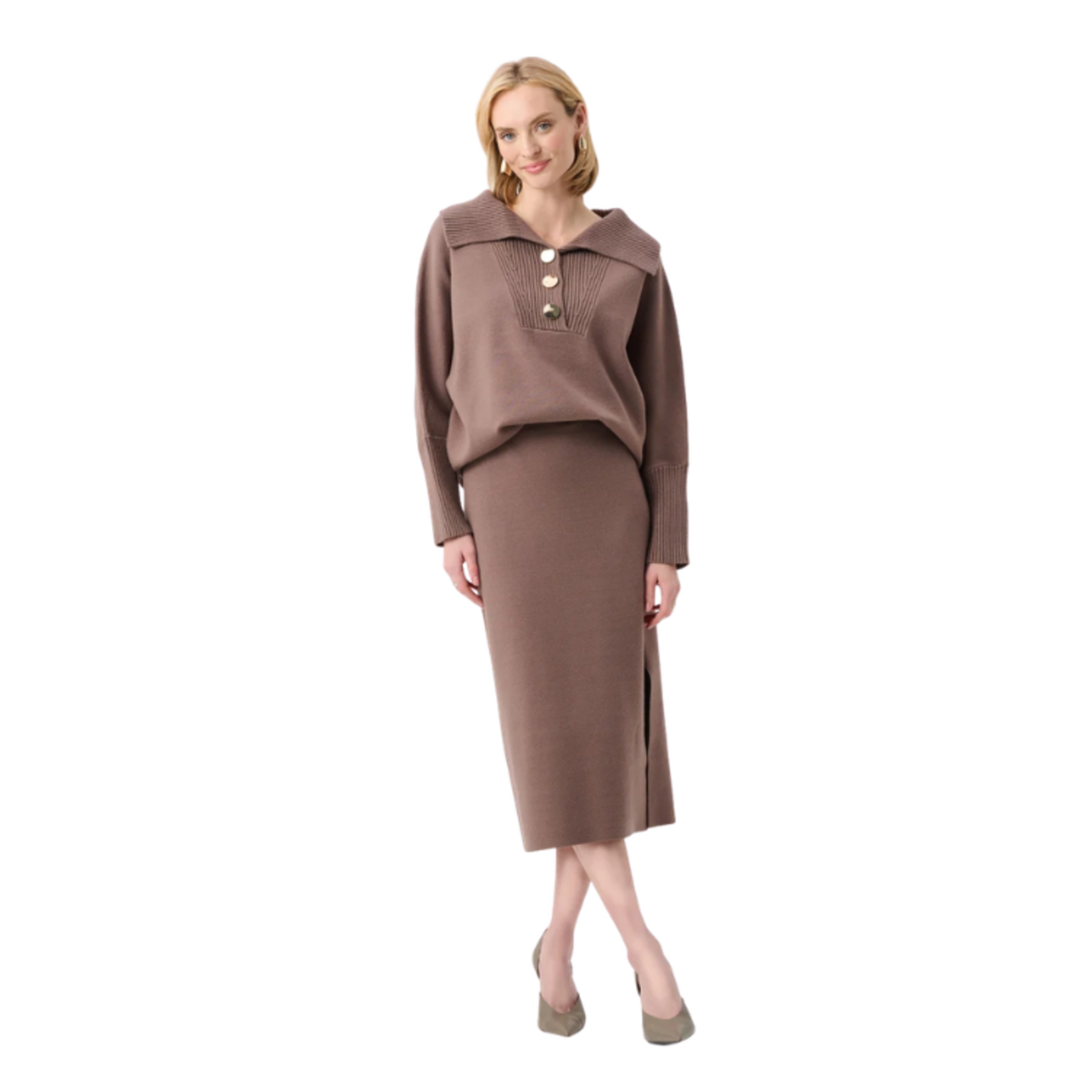 Joseph Ribkoff Joseph Ribkoff - Brushed Viscose and Nylon Shawl-Neck Sweater