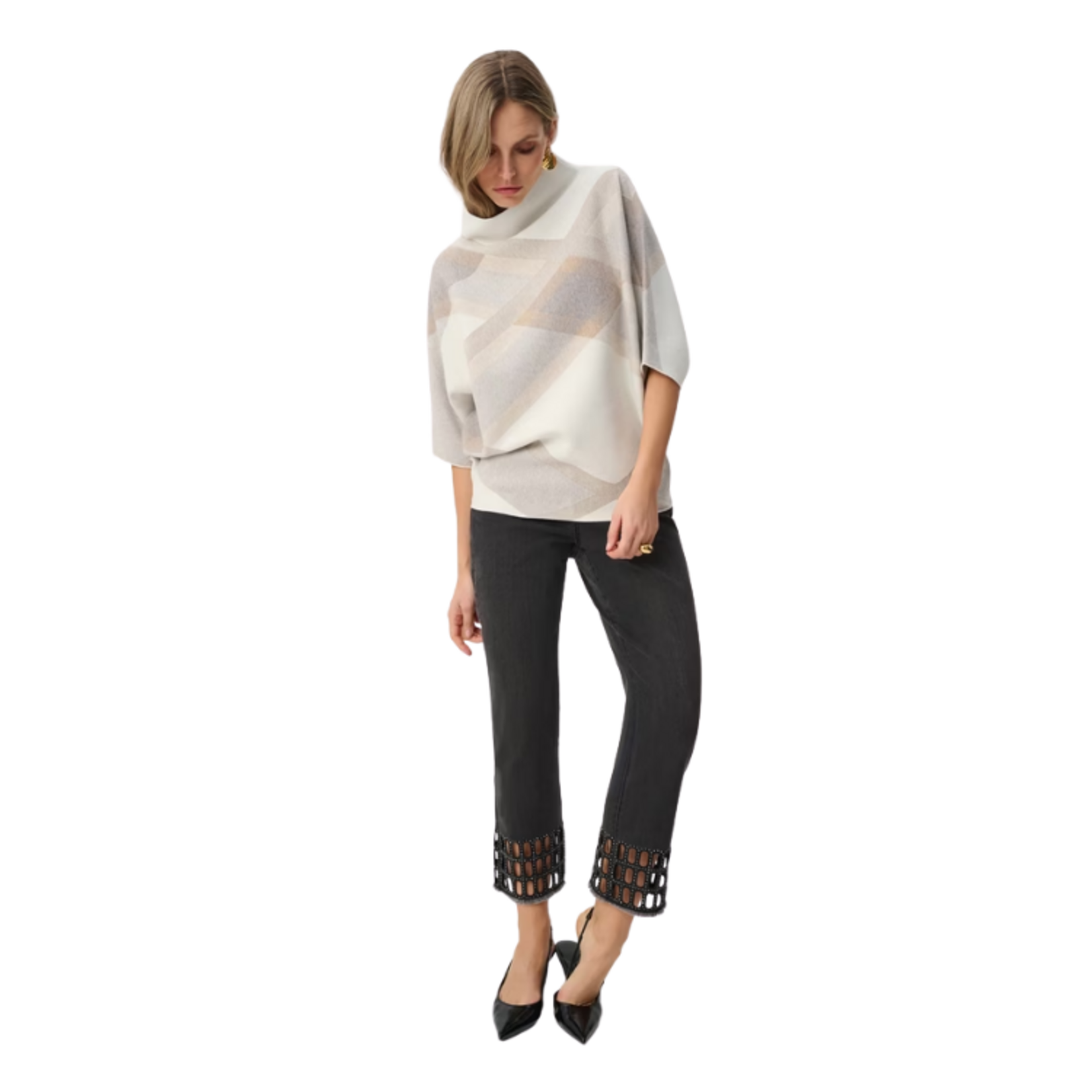 Joseph Ribkoff Joseph Ribkoff - Geometric Cowl Neck Poncho