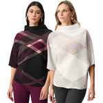 Joseph Ribkoff Geometric Cowl Neck Poncho