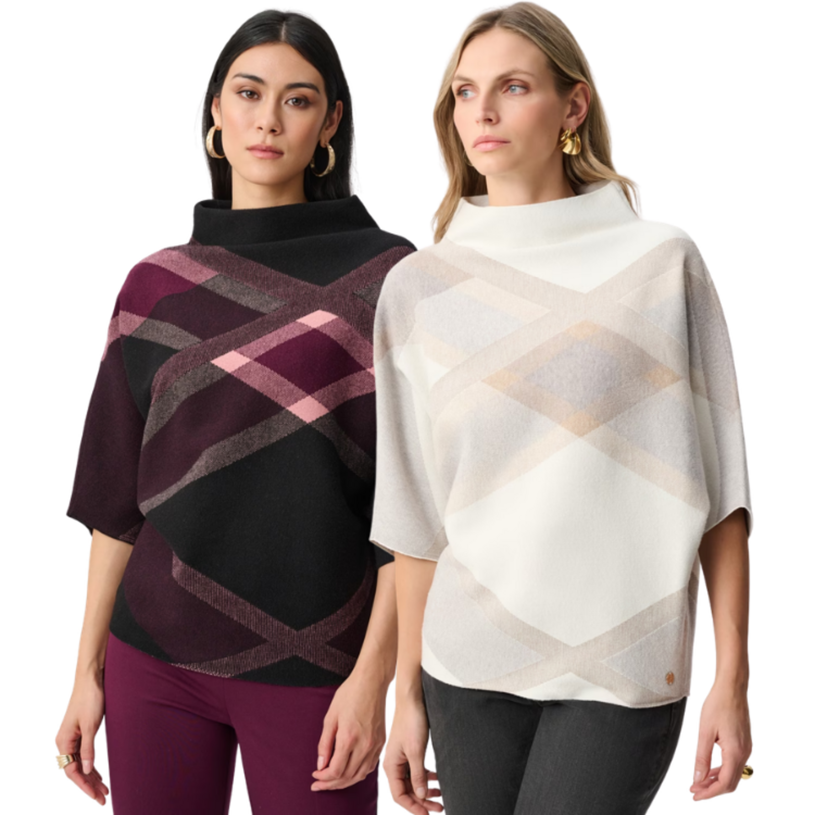 Joseph Ribkoff Joseph Ribkoff - Geometric Cowl Neck Poncho