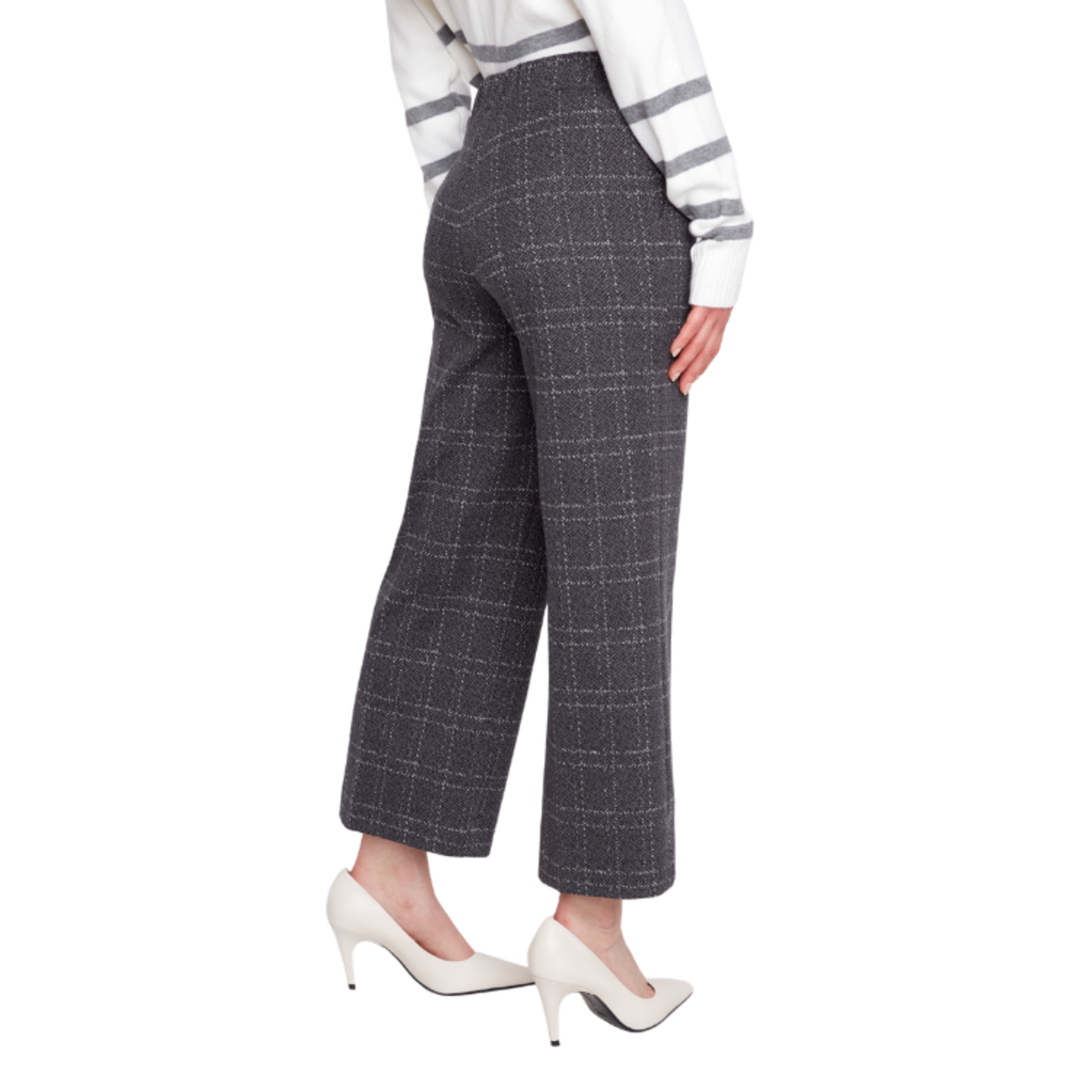 Renuar Renuar - Herringbone Plaid Wide Leg Pants