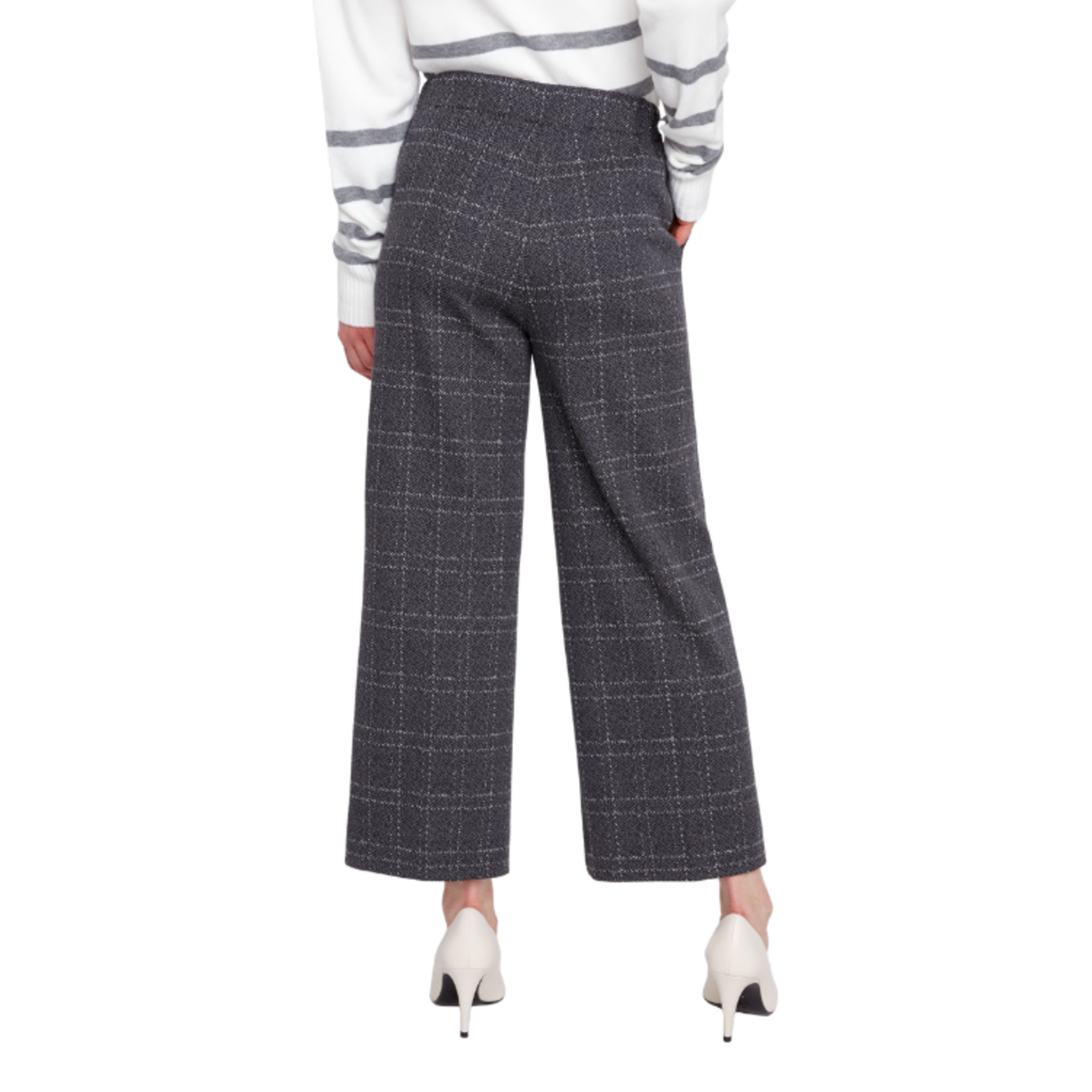 Renuar Renuar - Herringbone Plaid Wide Leg Pants
