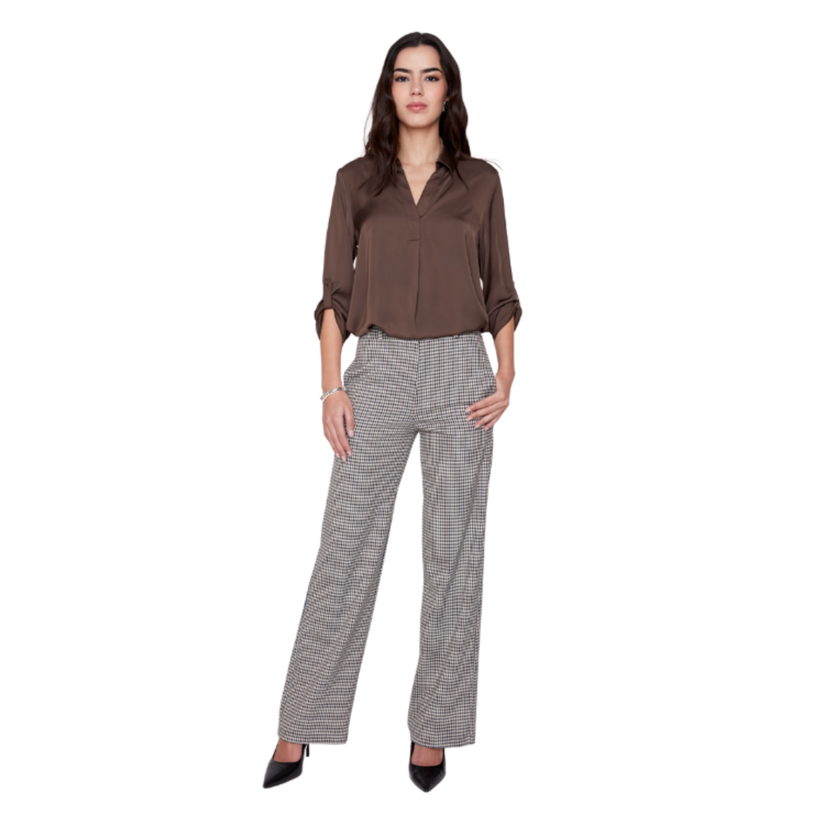 Renuar Renuar - Mini Houndstooth Straight Leg Pants