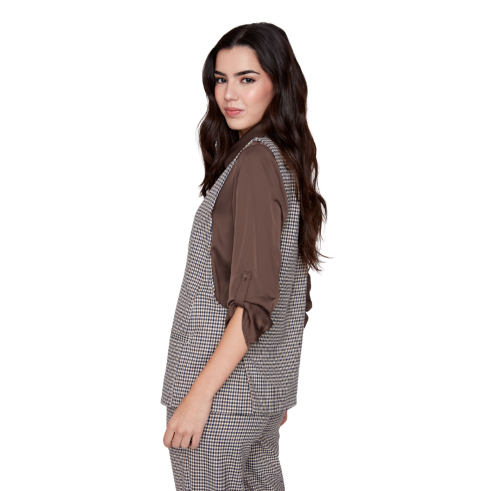Renuar Renuar - Mini Houndstooth Longline Vest