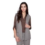 Renuar Mini Houndstooth Longline Vest