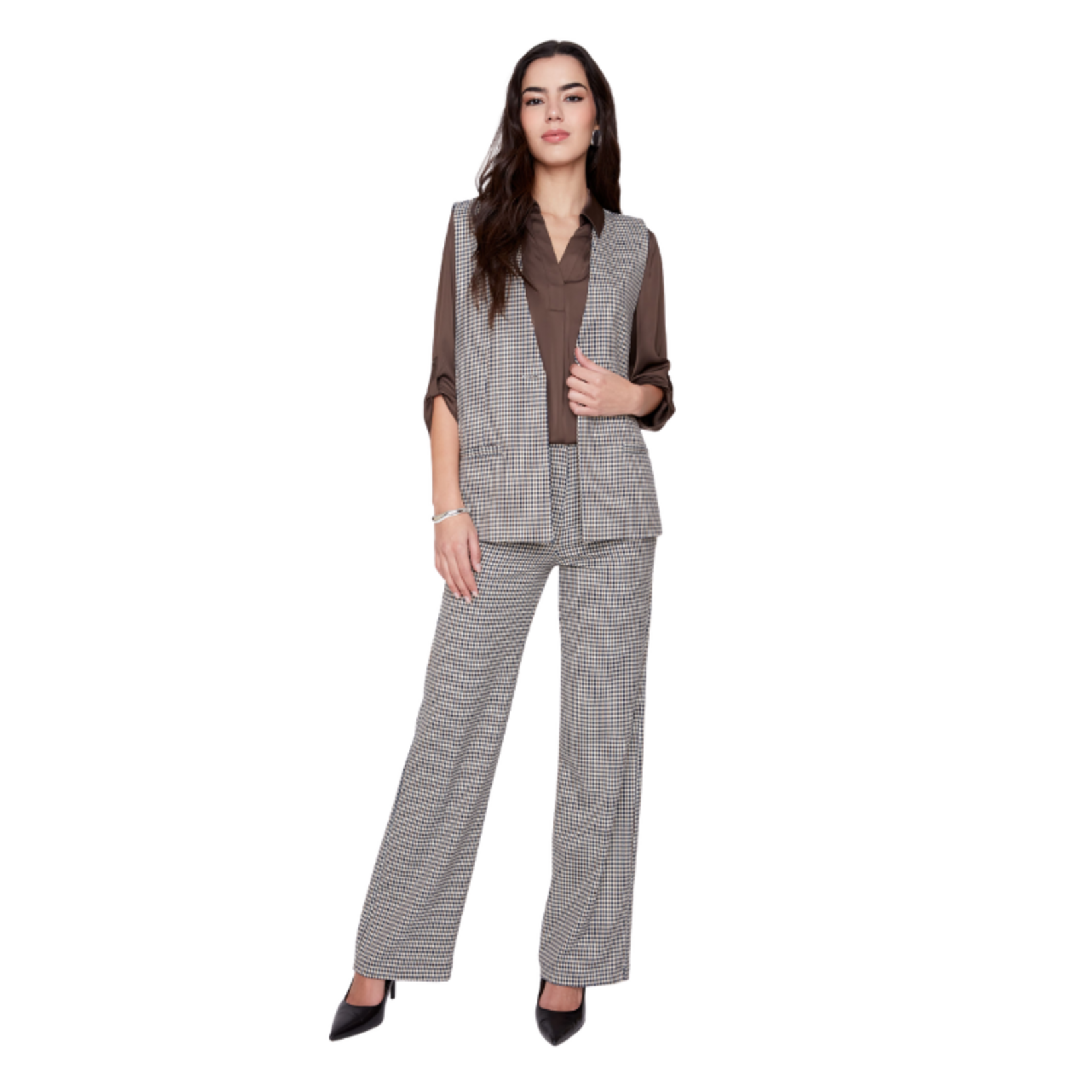 Renuar Renuar - Mini Houndstooth Longline Vest