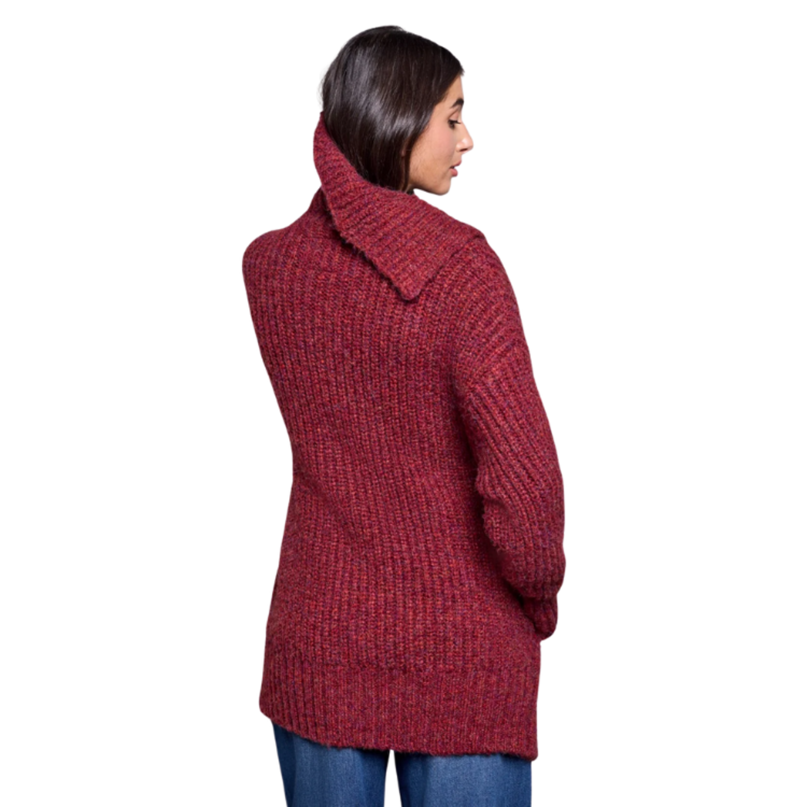 Tribal Tribal - Blue Thread Oversized Ribbed Knit Cardigan