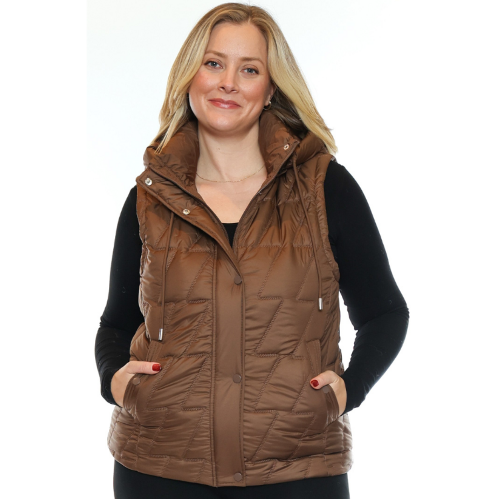 Papa Fashions Papa Fashions - Quilted Hooded Puffer Vest