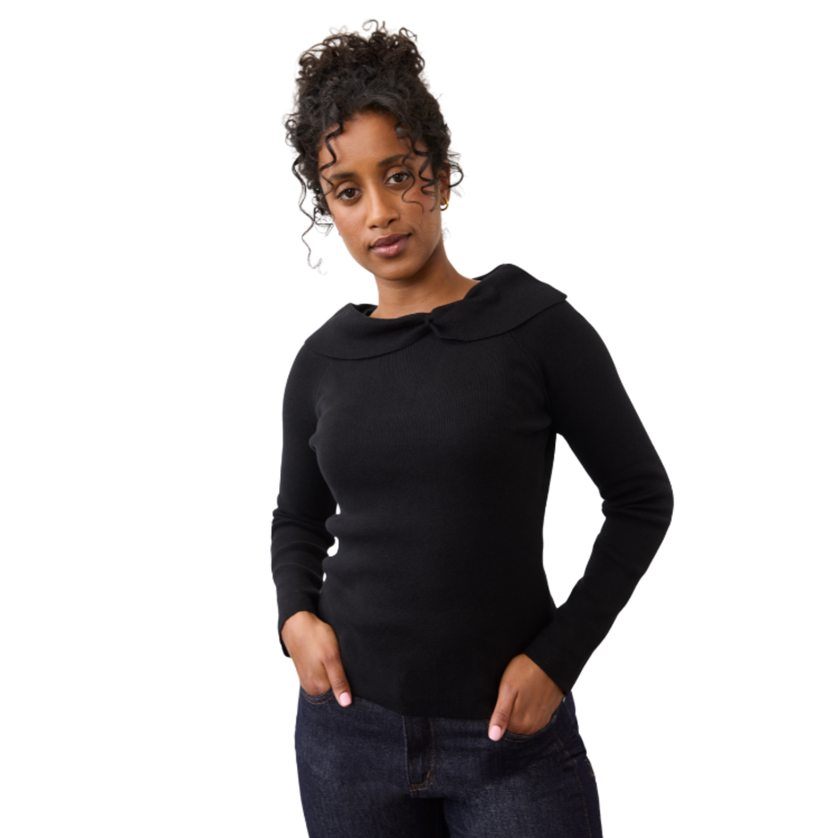 French Dressing French Dressing - Off-Shoulder Foldover Collar Sweater
