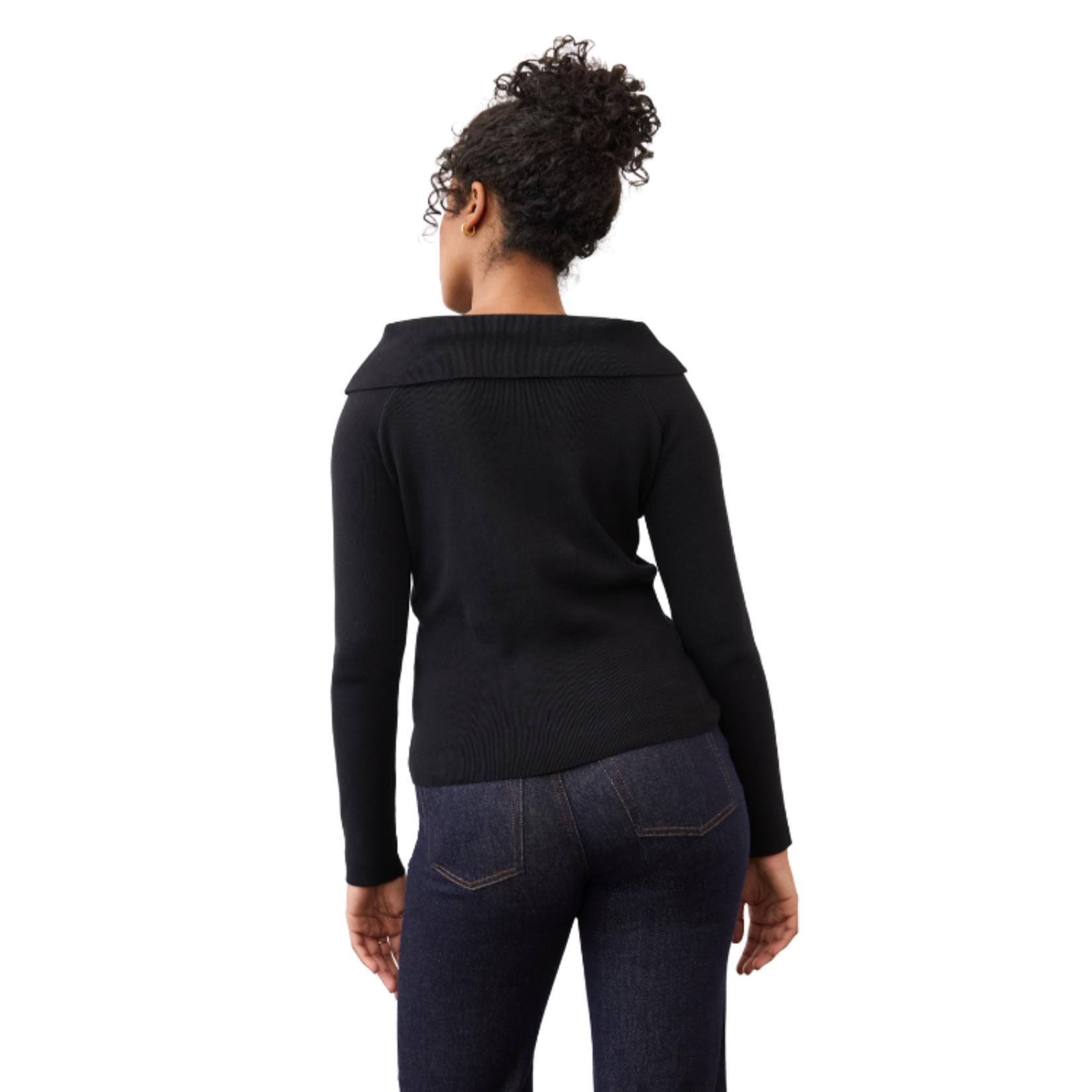 French Dressing French Dressing - Off-Shoulder Foldover Collar Sweater