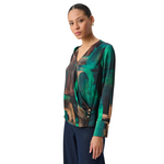 Joseph Ribkoff Abstract Print Wrap Top