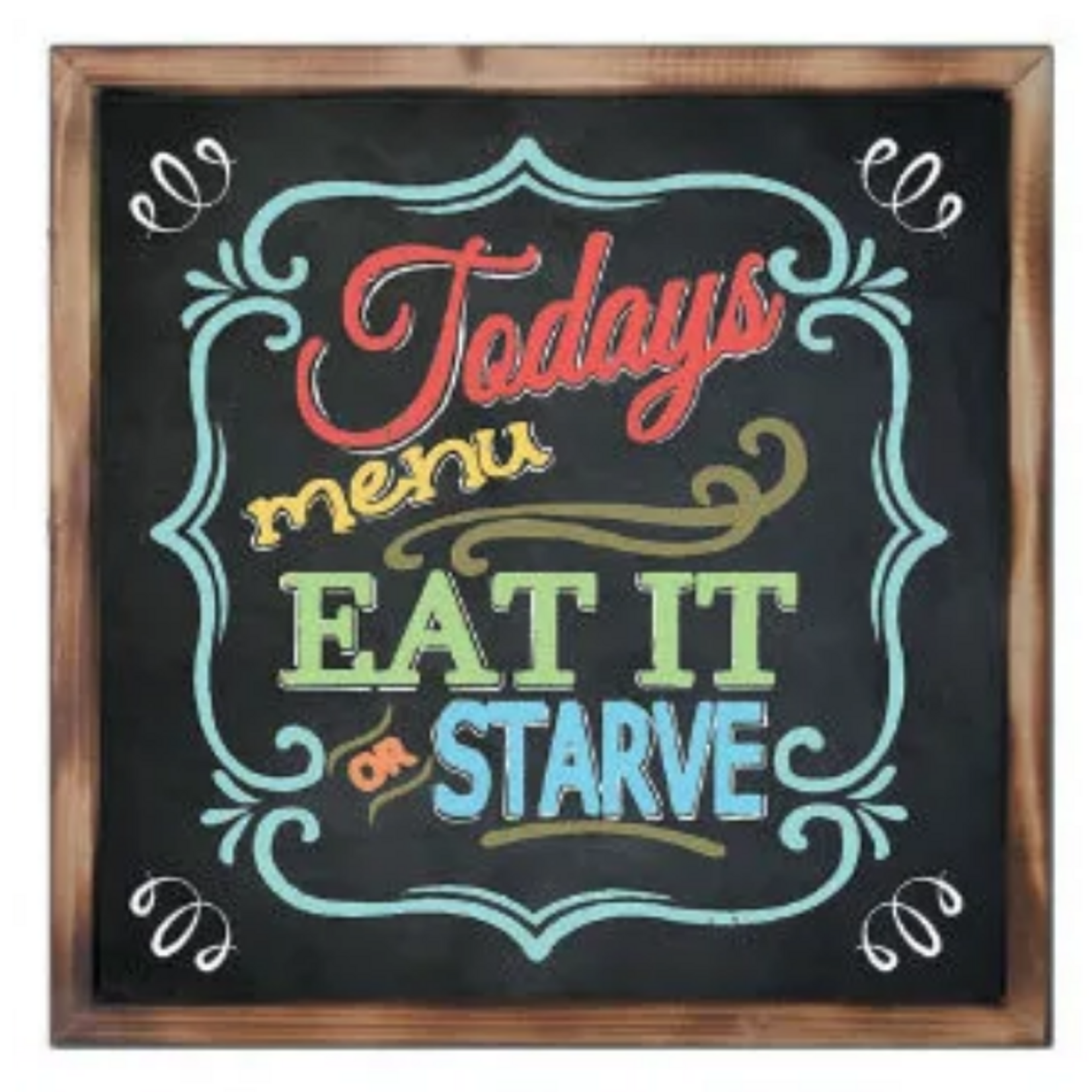 15.75"SQ MDF Sign w/ Fired Wood Frame - Todays Menu