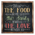 MDF Sign w/ Fired Wood Frame - Bless the Food
