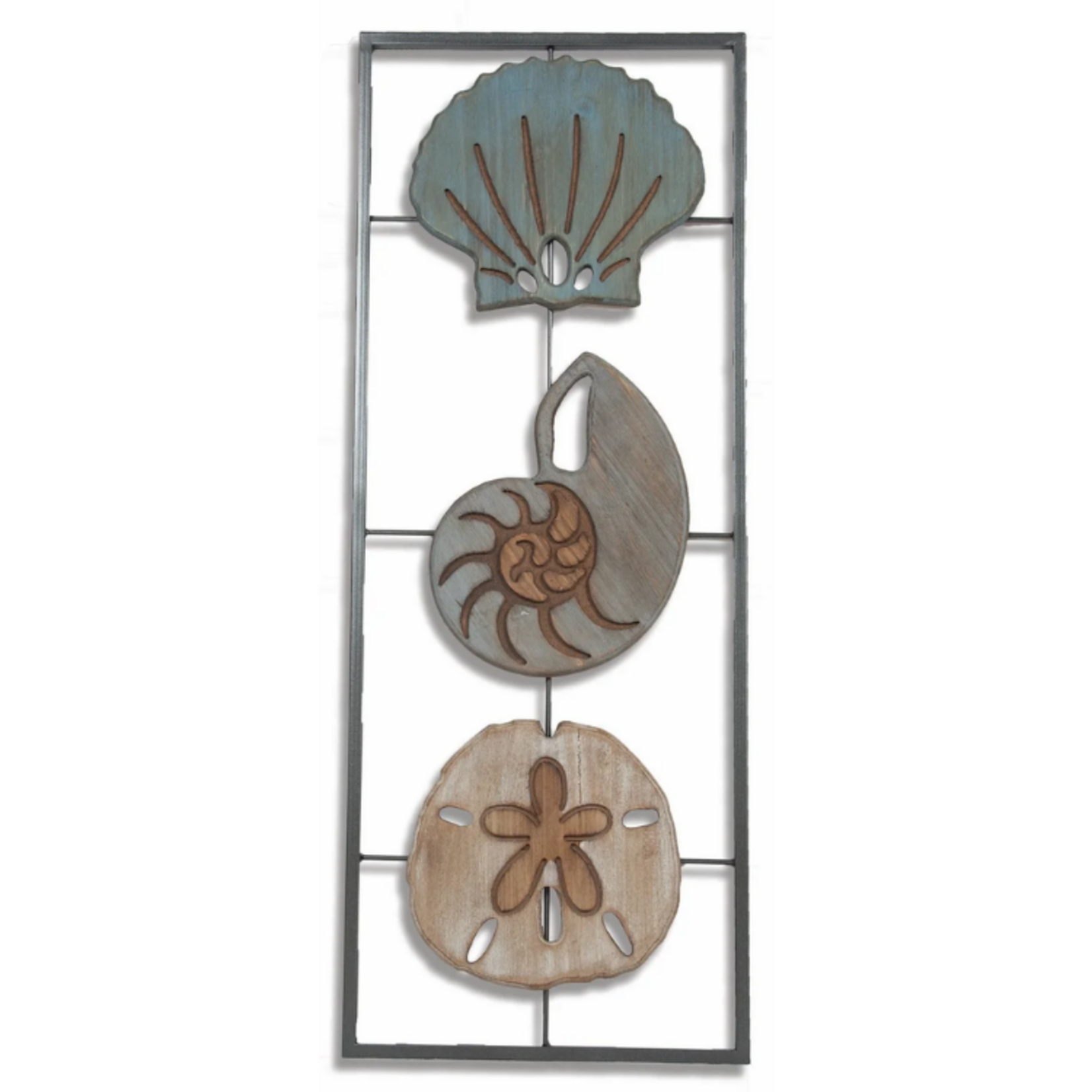 11.25 X 29.25"H Seashells Metal Wall Decor