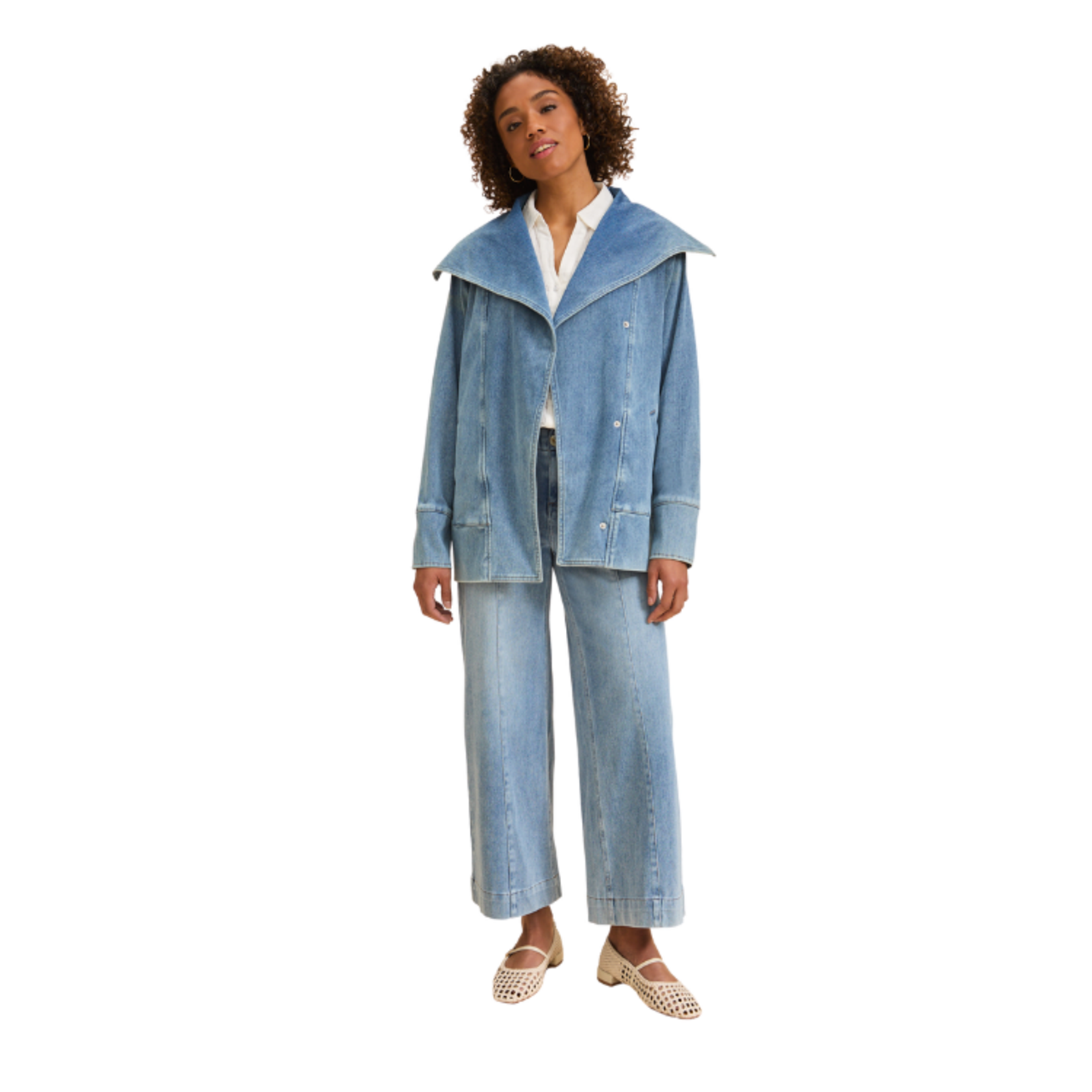 French Dressing French Dressing - Draped Front Denim Jacket