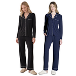 Ladies Two Piece PJ Set with Contrast Piping Detail