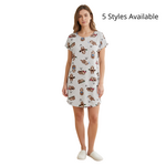 Ladies Short-Sleeve Printed Night Shirt