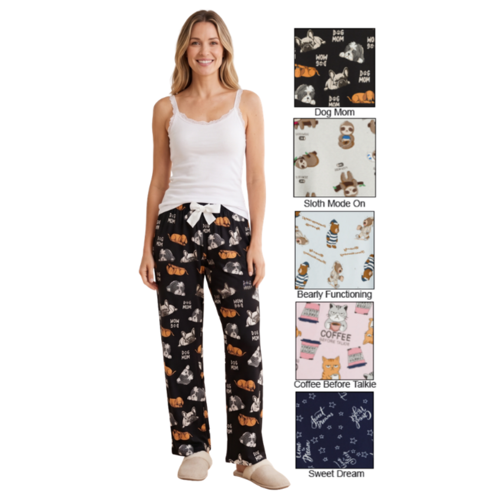 DKR & Co - Ladies Printed P.J Pant with Elastic Waistband and Drawstring
