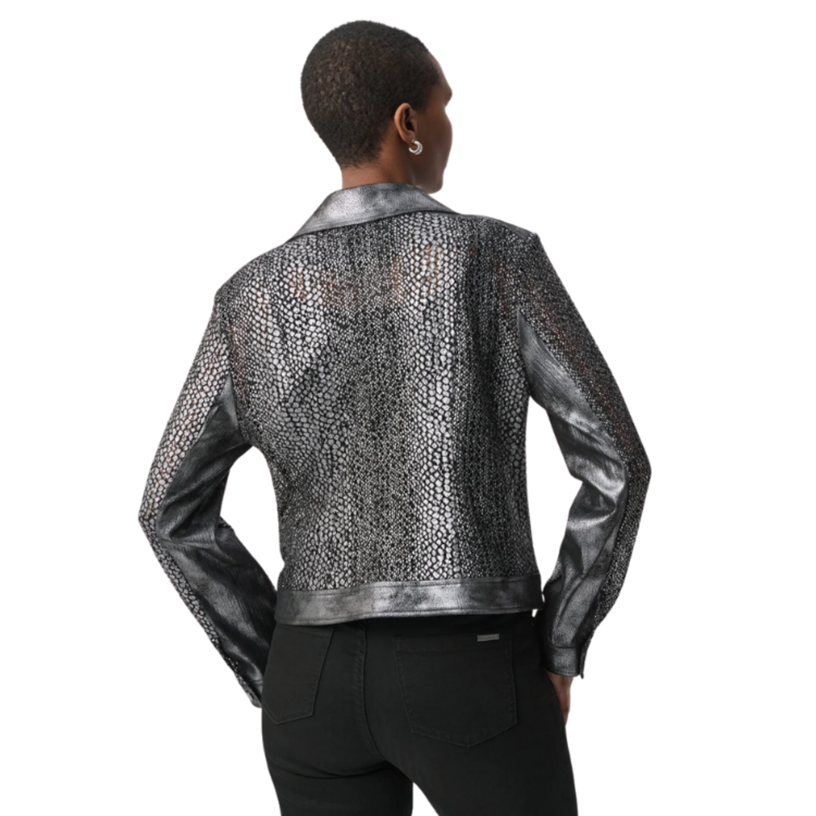 Joseph Ribkoff Joseph Ribkoff - Foiled Faux Suede Moto Jacket