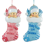 4.5" Baby's First Stocking Ornament