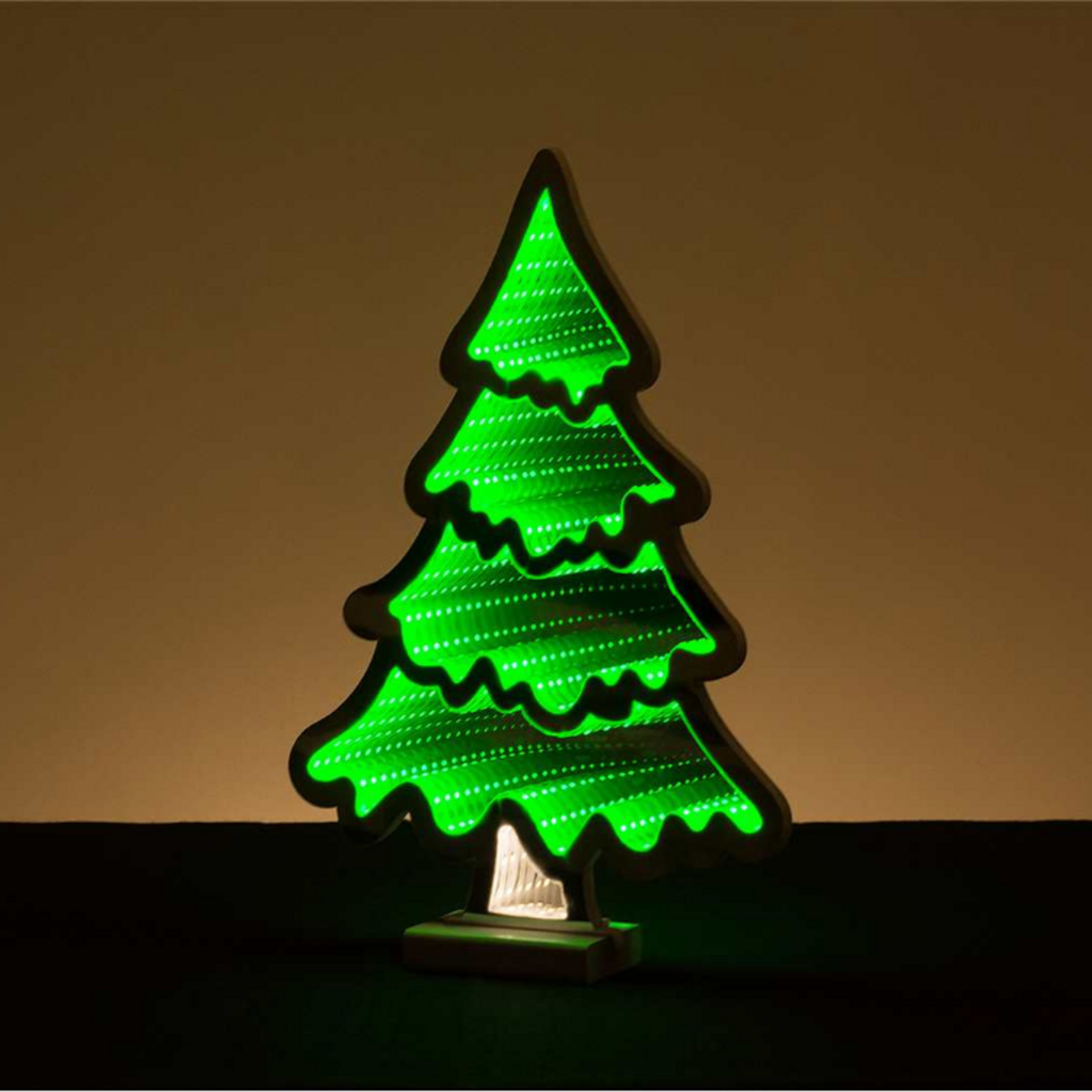 15.5" Christmas Tree Infinity Light - Green