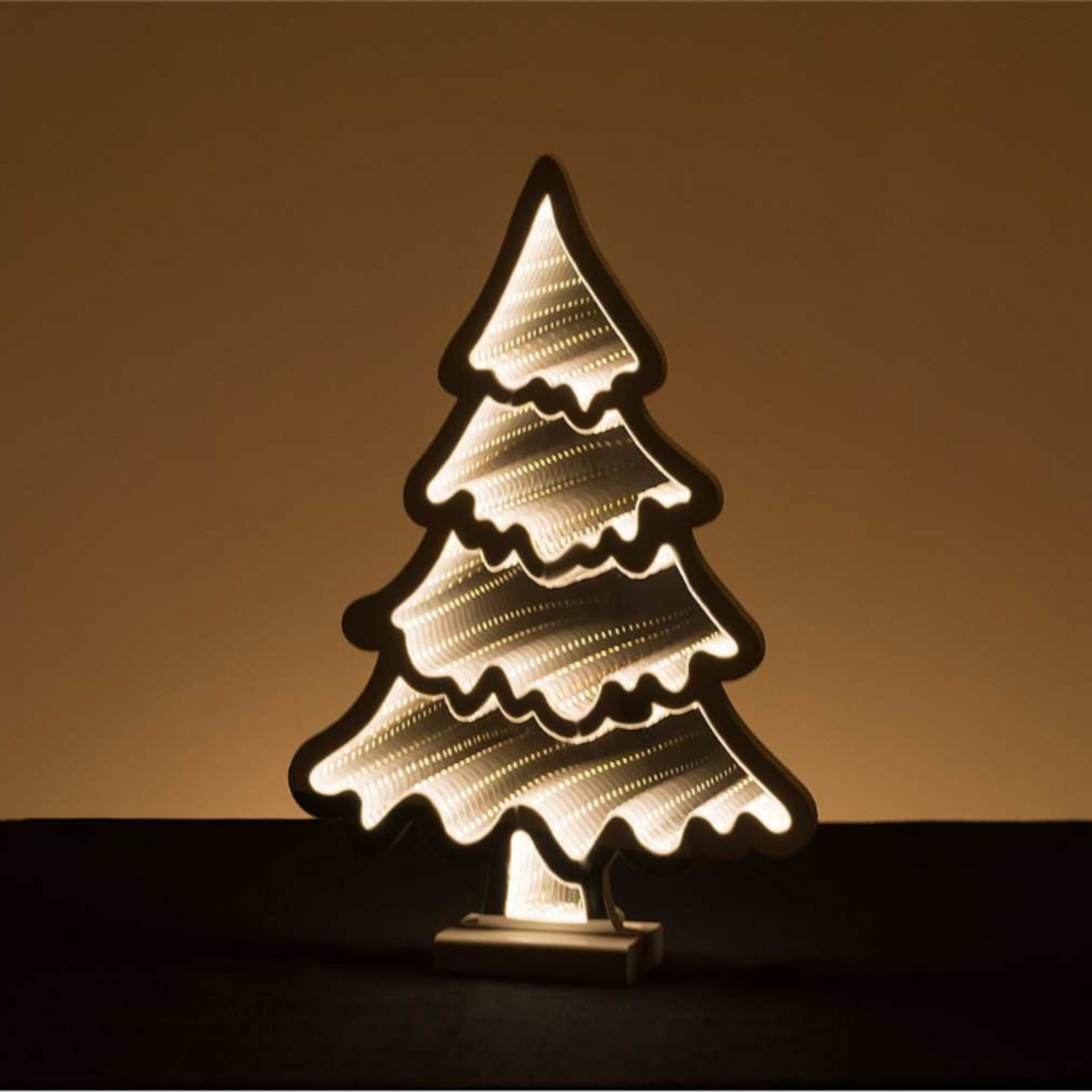 15.5" Christmas Tree Infinity Light - White