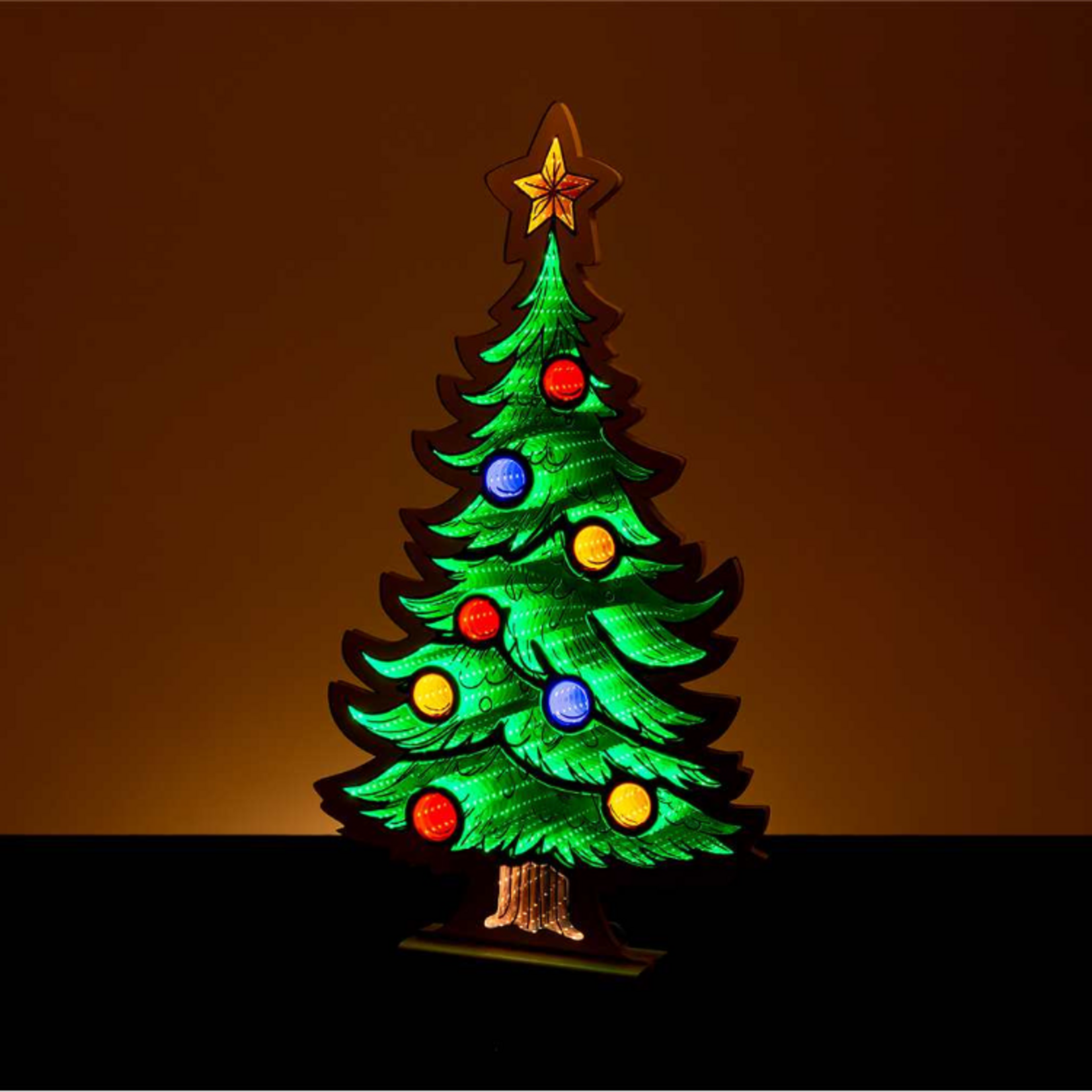 26" Christmas Tree Infinity Light w/ Star