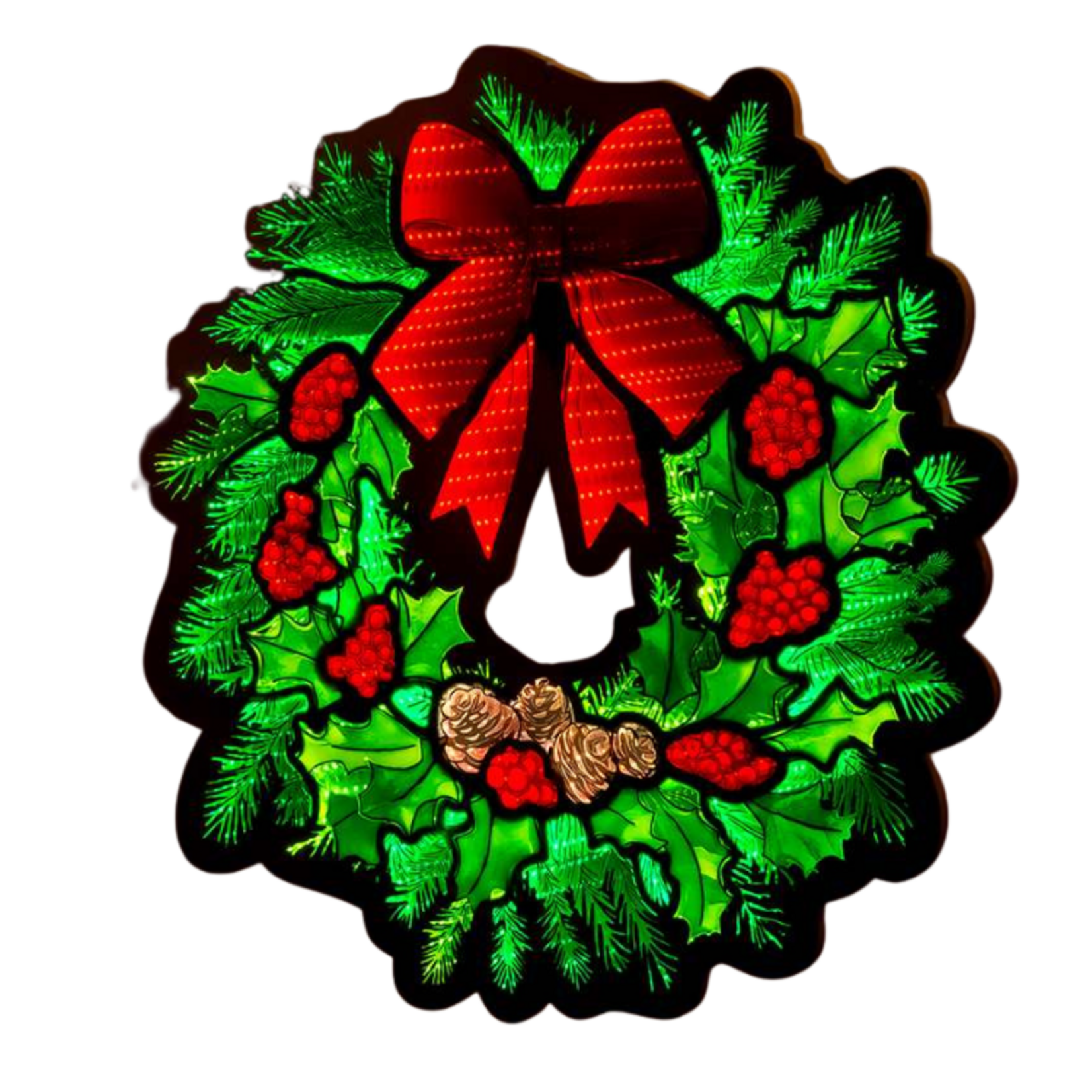 24" Wreath w/ Bow Infinity Light