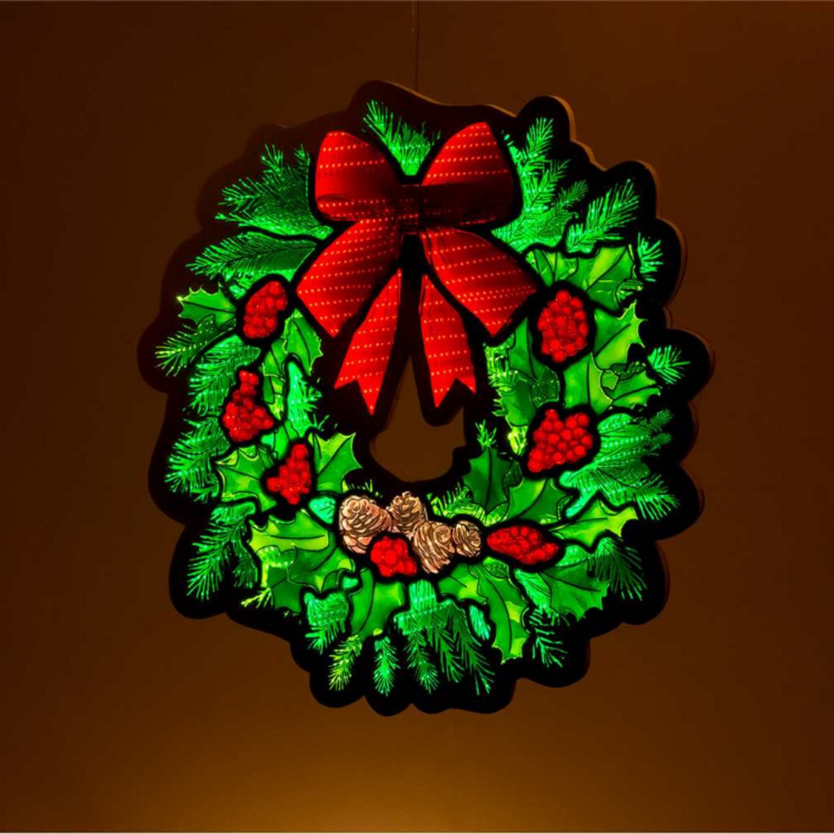 24" Wreath w/ Bow Infinity Light