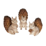 4.75" Frosted Squirrel w/ Pinecone Tail Figurine
