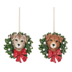Dog in Wreath Ornament