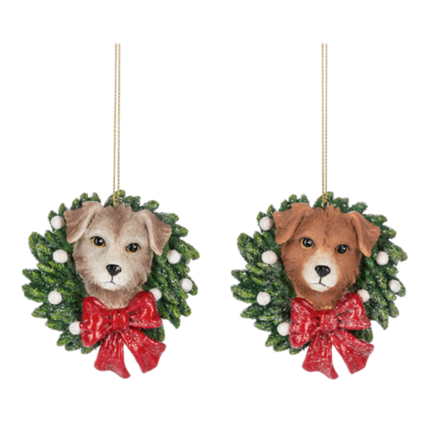 Dog in Wreath Ornament